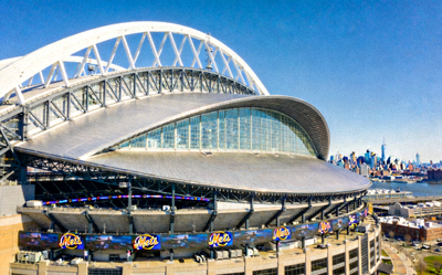 美国纽约大都会体育场外观 - 现代化巨碗型球场，可容纳82500人